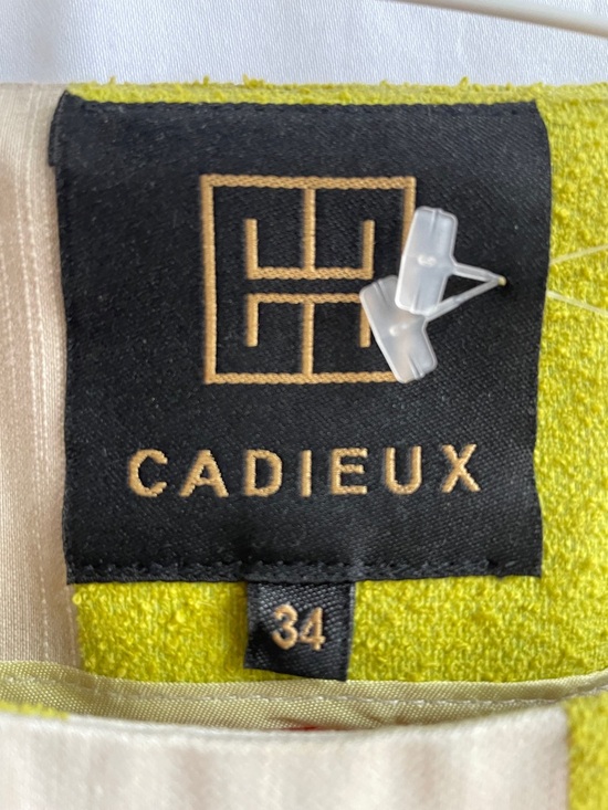 Vintage Striped Drop-Waist Dress in Coral, Yellow & Cream - Picture 4 of 4